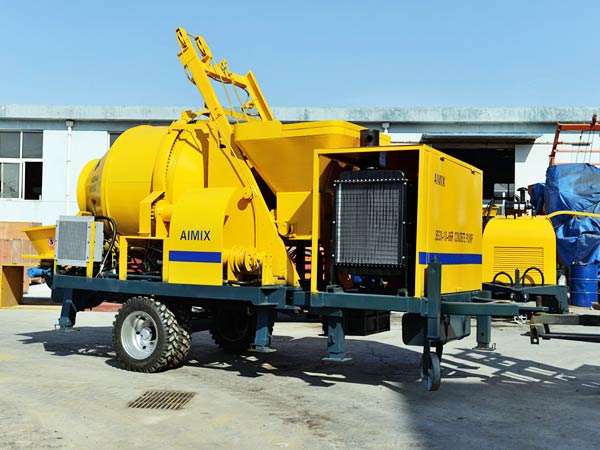 concrete mixer and pump