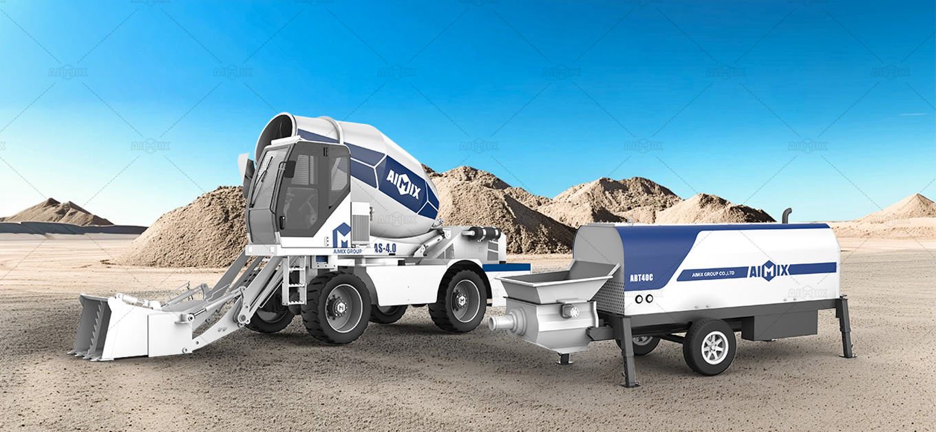 AIMIX concrete pump and self loading concrete mixer