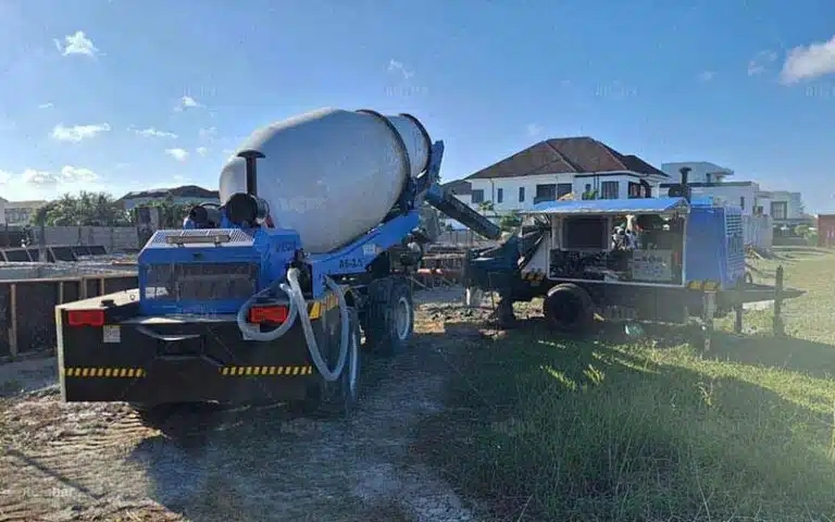 self mixer and concrete pump