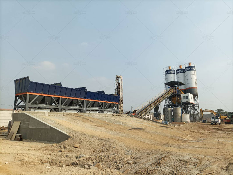 Stationary Ready-Mix Concrete Plant for Road Construction Projects
